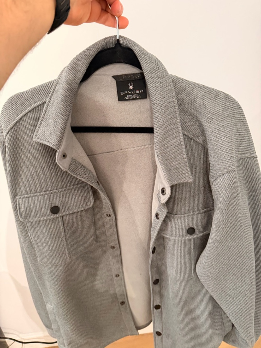 Spyder Light Grey Knit Snap Jacket